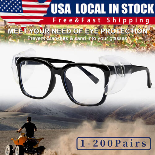 1~200 Pairs Side Shields For Eye Glasses Slip On Safety Glasses Shield Universal