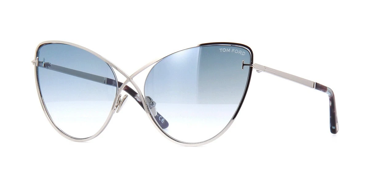 Tom Ford LEILA FT 0786 Silver Light Blue Shaded Mirror 16X Sunglasses