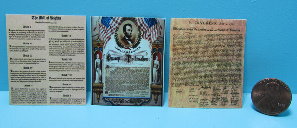 Dollhouse Miniature Replica Historical Documents Set of 3 TIN0863 | eBay