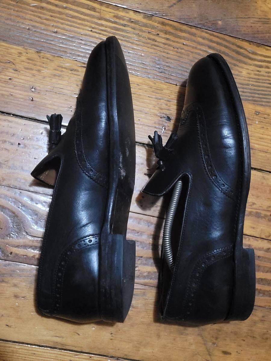 GRENSON Black Leather Tassel Loafers Shoes Men 9 Made In  display picture 2