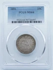 1891 Seated Liberty 25c Quarter PCGS MS64 Toned - T466