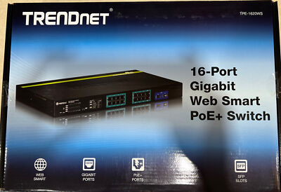 TRENDnet TPE-1620WS 16-Port Gigabit Web Smart PoE+ Switch