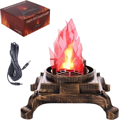 Christmas 3W Prop LED Fake Fire Flame Effect Light Artificial 3D Campfire Lamp - Picture 1 of 6
