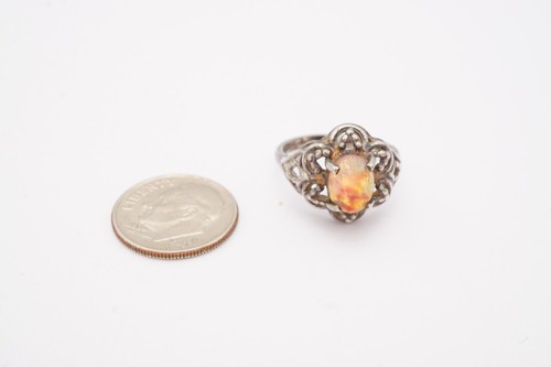 Vintage Sterling Silver 925 Opal Ring Size 5.75 - Picture 2 of 12