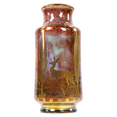 Richard Joyce Pilkington's Royal Lancastrian Vase Flambe Lustre Deer H20cm um 1911