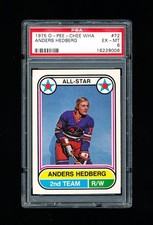 1975 OPC HOCKEY WHA 72 ANDERS HEDBERG PSA 6 EX-MINT WINNIPEG JETS