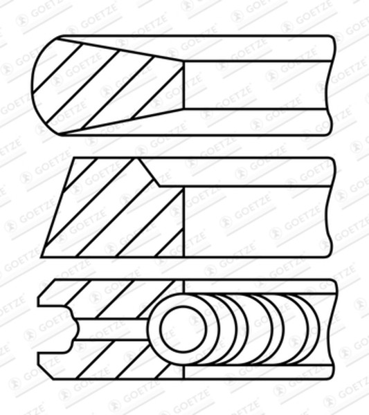 Goetze Engine Kolbenringsatz 08-447600-00 FüR Hyundai Santa FÉ 2 CM SUV TG Crdi-image