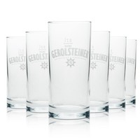 6X Gerolsteiner Wasser Glas 0,2L Becher Rastal Design Sprudel Mineral GläSer