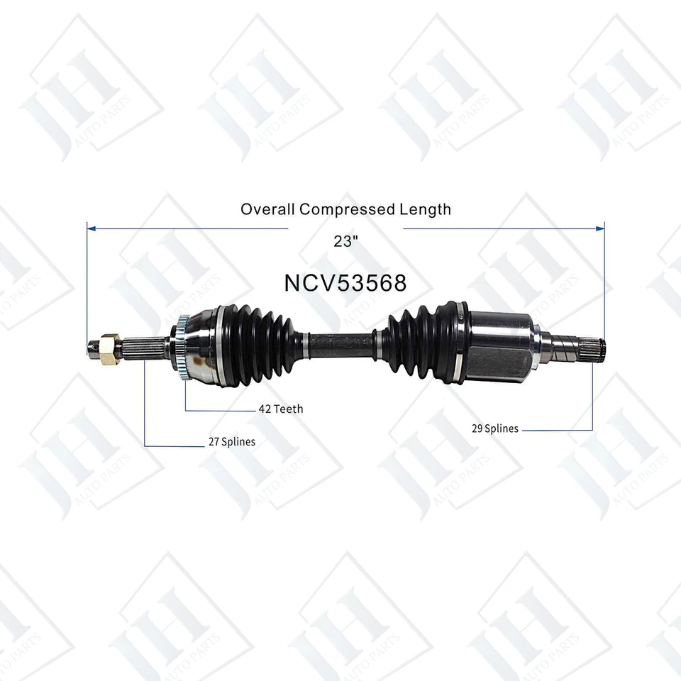OE Front Pair Left Right CV Axle Shaft Set For 2002-06 Nissan Sentra FWD Manual - Image 2 of 4