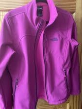 Woman  s Large The North Face Jacket Full Zip Pink With Grey Stitching