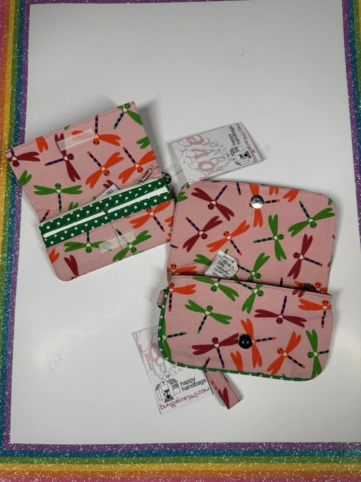 Muñequera y billetera libélula de lona para mujer Bungalow360 nuevas con etiquetas Foto 2 de 4