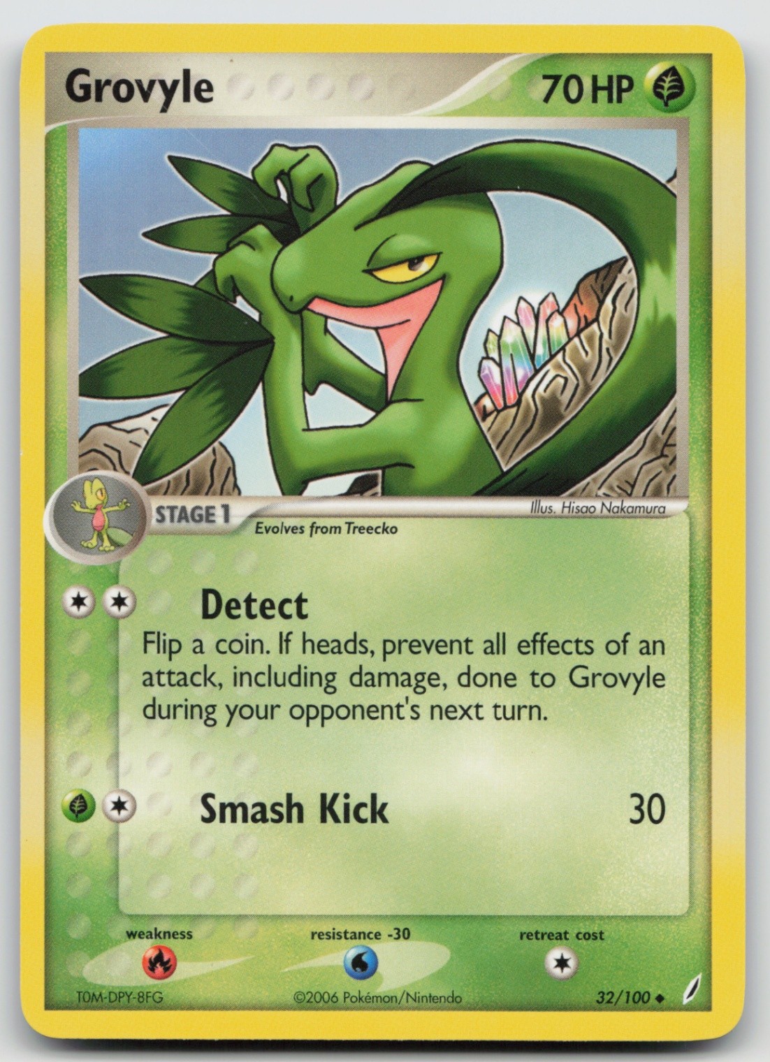 Pokemon Card Grovyle Uncommon Crystal Guardians 32/100