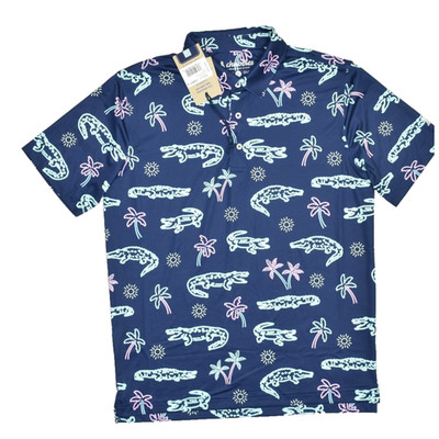NEW Chubbies Men's The Neon Glide Performance Polo Shirt Regular Size S
