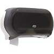 Tork 56TR Twin Jumbo Roll 9" Bath Tissue Dispenser Smoke T22 w Keys