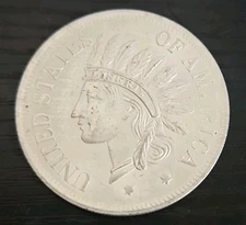 1851 AMERICAN INDIAN LIBERTY ONE DOLLAR COIN UNITED STATES COLLECTIBLE HOBO