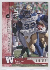 2018 Upper Deck CFL Red 29/150 Andrew Harris #25 a2n