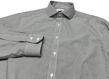 Charles Tyrwhitt Shirt Mens 16.5 White Striped Non-Iron Classic Fit Long Sleeve