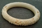 Early Plastic Double Dragon Head Bangle w/ Floral  Wrapped Celluloid/Resin — photo 9