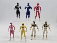 Vintage 1995 Saban Lot of 7 Mighty Morphin Power Rangers 4" Mini Action Figures