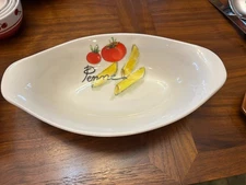 EFFETTI OBLONG ITALY PASTA “PENNE PASTA” SERVING BOWL  NEVER USED 12.5"