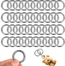 40Pcs Spring O Rings round Carabiner Snap Clip, 28MM Zinc Alloy Spring round Key