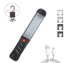 LAMPADA TORCIA A LED RICARICABILE PORTATILE DA LAVORO OFFICINA CALAMITA GANCIO