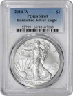 2014-W $1 American Silver Eagle Burnished SP69 PCGS