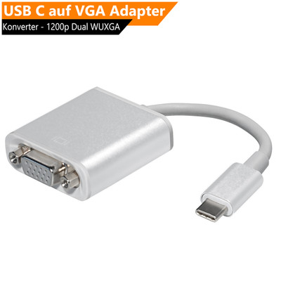 USB-C zu VGA Buchse Adapter Kabel HD 15cm Kabel Stecker Apple Laptop Thunderbolt