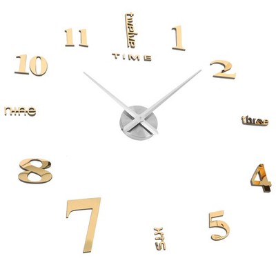  2pcs rahmenlose DIY -Wanduhr, 3D -Spiegel -Oberflächen -Wanduhr Aufkleber