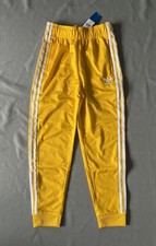 NEW ADIDAS Kids YELLOW SST SWEATPANTS / TRACK PANTS 150 SZ 11- 12 Y UNISEX NWT