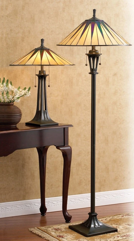 Lámpara de pie vintage Quoizel TF9397 Gotham 2 luces 62" de alto - bronce Foto 3 de 4