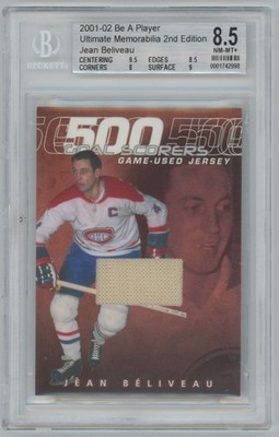 2001-02 BAP Ultimate Memorabilia  2nd Edition 8/10 beckett 8.5 jean Beliveau