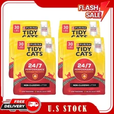 4 Bags Purina Tidy Cats Non-Clumping Litter, Odor Control Formula, 30 lb bag