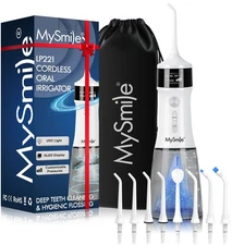 MySmile LP221 UVC Sterilizable Cordless Water Flossers for Teeth 335ML Portab...