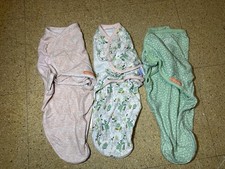 Lot Of 3 Swaddle Me Sleep Sack Baby Girl 3 Pieces Small Medium 0-3m Arm In EUC