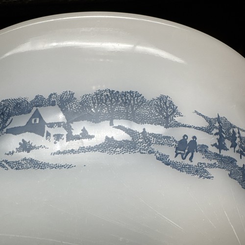 Vtg Glasbake Currier & Ives Winter Scenes Cinderella Mixing Bowl 1-1/2 Qt J-2355 - Picture 15 of 15