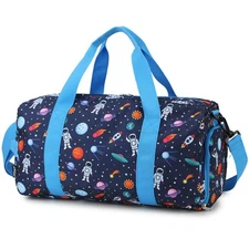 RAVUO Kids Duffle Bag for Boys - Water Resistant Travel, Overnight, Weekend Bag