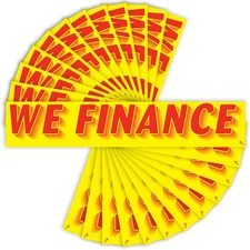 Versa-Tags We Finance Windshield Stickers 12 Pack 14.5 Inches, 