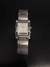 Mens | PHILIP PERSIO | Classic Rectangular SS Digital/Analoge Watch Working