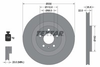 2X Bremsscheibe Pro+ Textar 92238305 FüR A6 Audi A7 Macan Porsche C7 Q5 95B A4