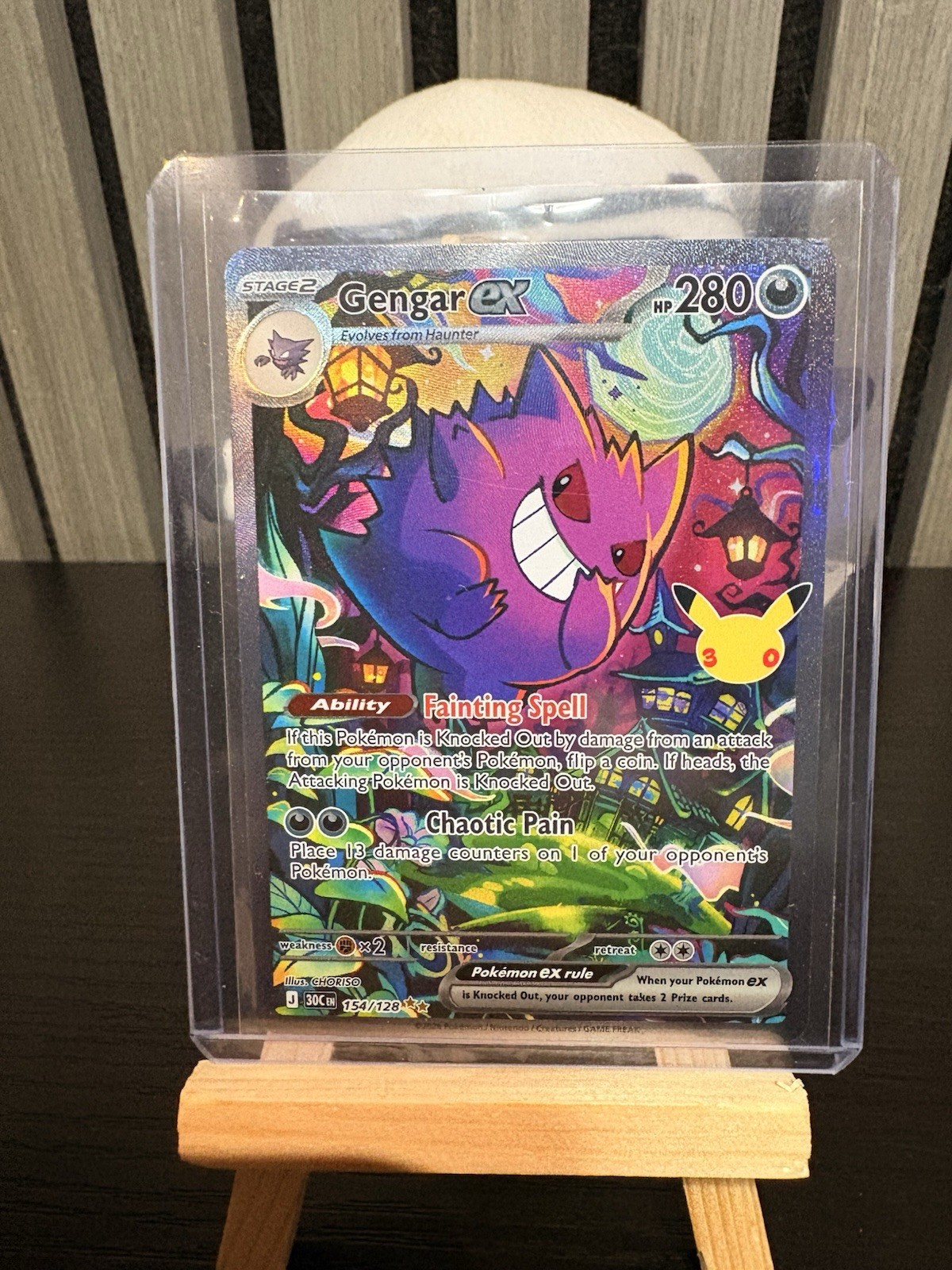 Pokémon TCG Gengar EX 154/128 30th Anniversary - TOP RIGHT CORNER HAS CREASE