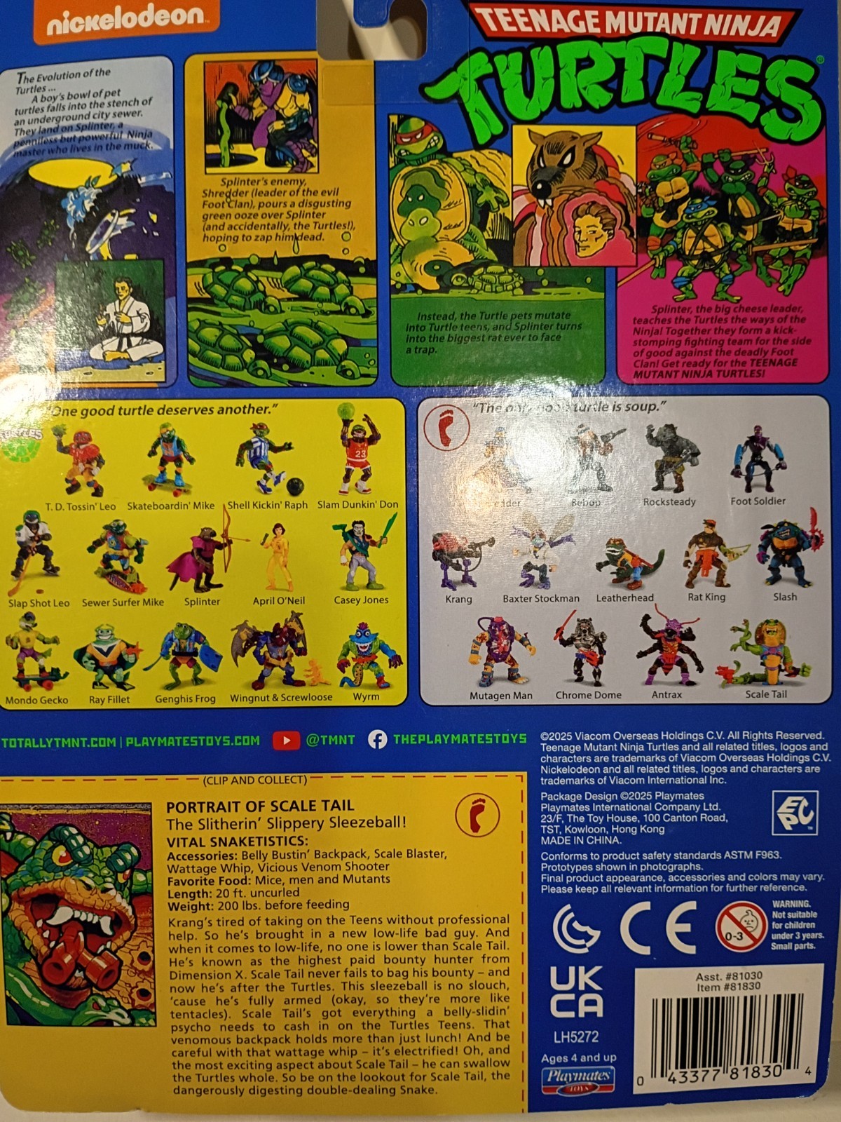 2025 Playmates TMNT Teenage Mutant Ninja  Retro Reissue Scale Tail