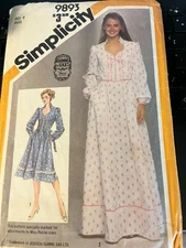 Simplicity 9893 80s Vintage Prairie Gunne Sax Dress Sewing Pattern Size 8 uncut