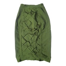 House of CB Olive Green Bandage Bodycon Midi Skirt XS Pencil Stretch