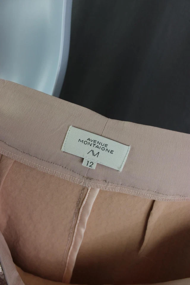 Pantalones para mujer Avenue Montaigne de lentejuelas doradas cintura elástica talla 12 Foto 3 de 4