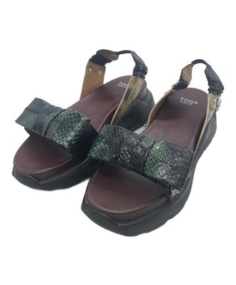 TOGA PULLA platform sandals/ brown x black/ size: 38