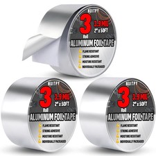 3 Pack Aluminum Foil Tape, 3.9 Mil 2" x 150 Feet Total, Silver High Temperature