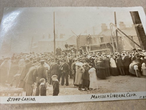Old postcard Marsden stone laying Liberal club - Picture 2 of 4