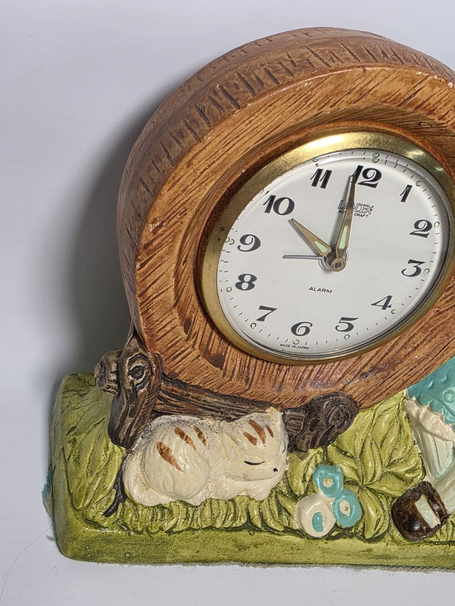 Vintage Ceramic Little Girl Alarm Clock by Landex Royal Craft Made