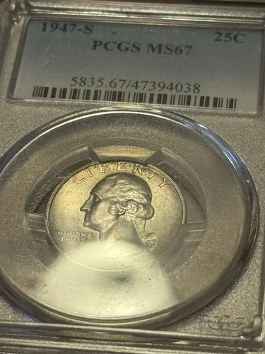 1947 S Ms67 Washington Quarter Graded By Pcgs
